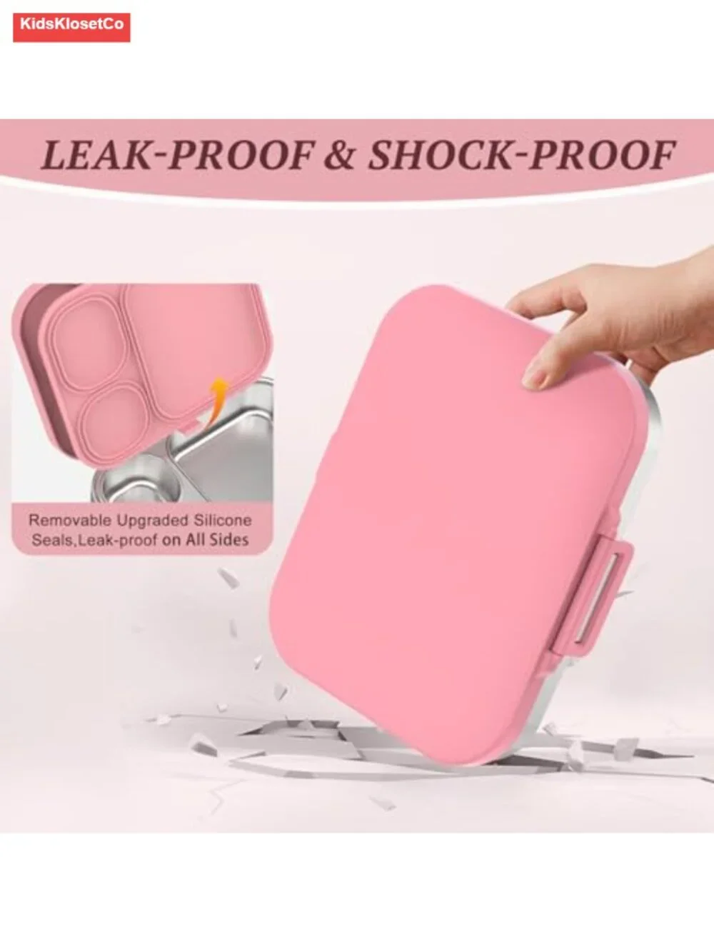 Stainless Steel Bento Lunch Box with Insulated Soup Thermo, Leak-Proof,